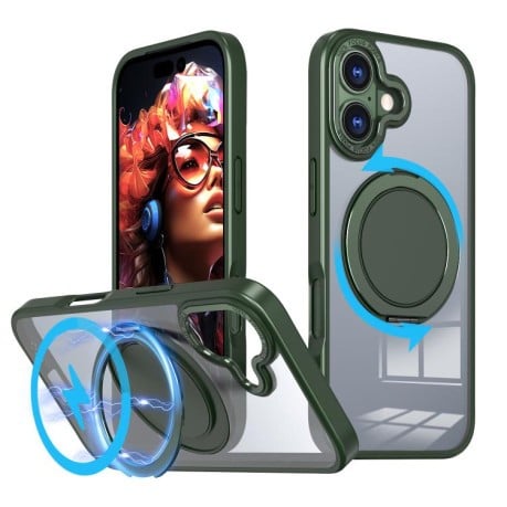 Чехол Kalebol с подставкой 360 и MagSafe на iPhone 17 - зеленый