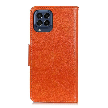Чехол-книжка Nappa Texture на Samsung Galaxy M53 5G - оранжевый