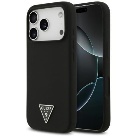 Оригінальний силіконовий чохол Guess Silicone Triangle Logo з MagSafe на iPhone 17 Pro Max - Black