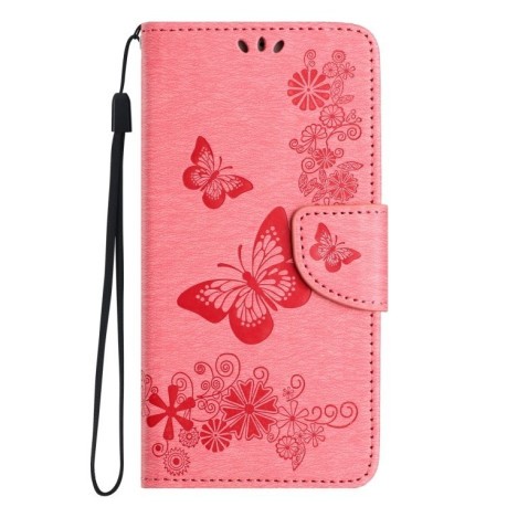 Чохол-книжка Embossed Butterfly для iPhone 16 Pro Max - рожевий