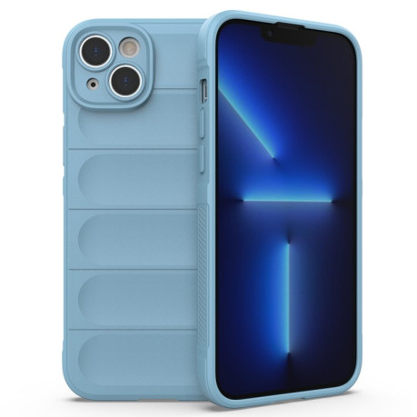 Силіконовий чохол Magic Flannel для iPhone 14 Plus - блакитний