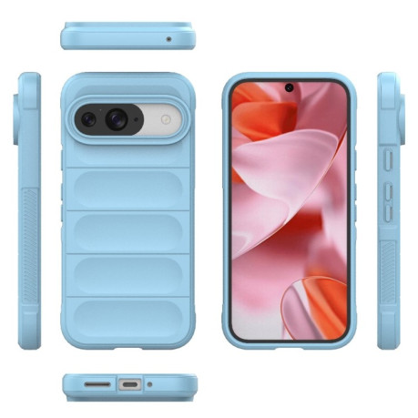 Силиконовый чехол Magic Flannel для Google Pixel 9 Pro - голубой