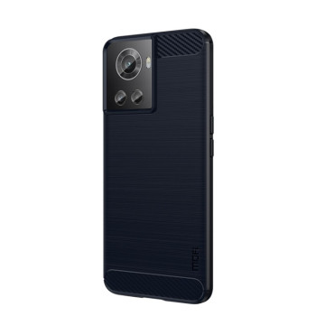 Противоударный чехол Brushed Texture Carbon Fiber на OnePlus Ace / 10R 5G - синий
