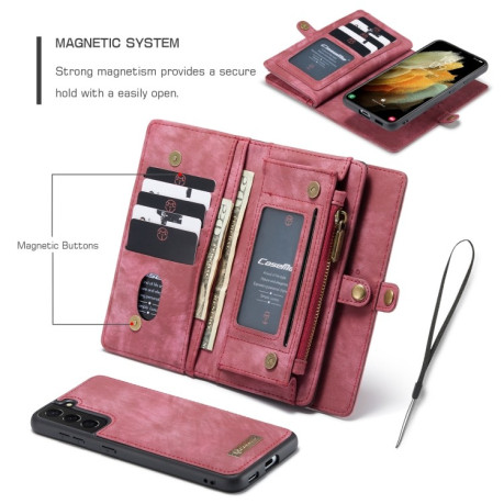 Чехол-кошелек CaseMe 008 Series Zipper Style на Samsung Galaxy S21 Plus - красный