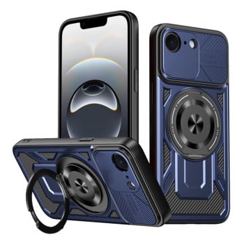 Противоударный чехол Armor Rotating Holder MagSafe на iPhone 16e - синий