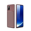 Ударозахисний чохол HMC Carbon Fiber Texture на Samsung Galaxy A81/M60s -коричневий