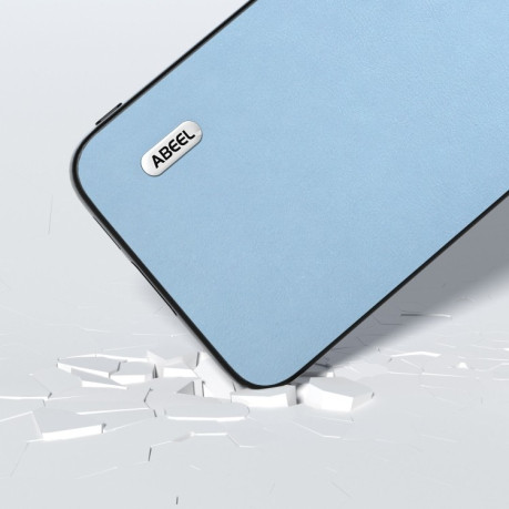 Противоударный чехол ABEEL Cowhide Texture для Samsung Galaxy S23 FE 5G - голубой