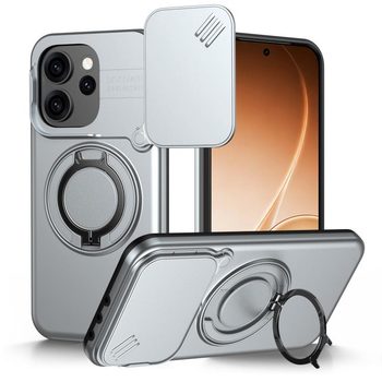 Чохол Escase зі шторкою камери та магнітним кільцем на OPPO Reno15 Pro Max — сріблястий