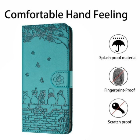 Чохол-книжка Cat Embossing Pattern на Xiaomi 14T Pro - синій
