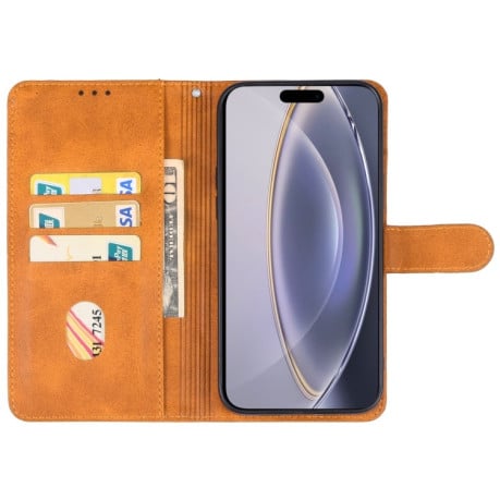 Чехол-книжка EsCase Leather для iPhone 16 Pro Max - коричневый