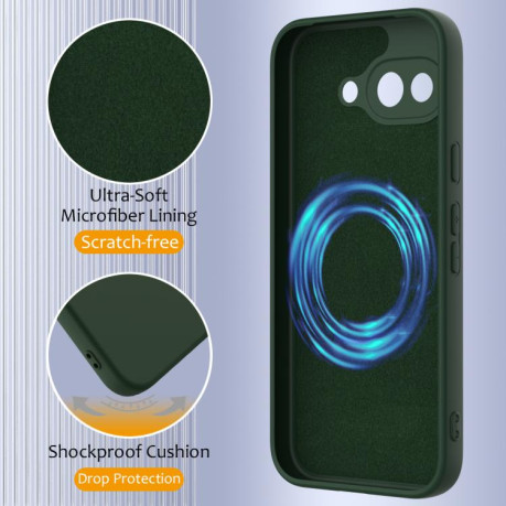 Силіконовий чохол Shockproof Silicone Magsafe для Google Pixel 9a - зелений