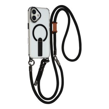 Чехол с подставкой и ремешками, совместимыми с MagSafe на iPhone 17 — чёрный