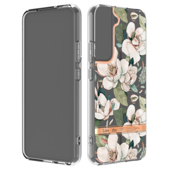 Противоударный чехол Flowers and Plants Series для Samsung Galaxy S22 Plus - Green Gardenia