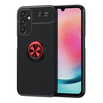 Ударозахисний чохол Metal Ring Holder для Samsung Galaxy A24 4G - чорно-червоний