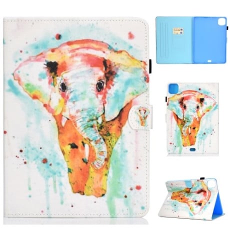 Чехол-книжка Colored Drawing Stitching на Pad Air 10.9 2022/2020 / Pro 11 2018 - Watercolor Elephant (капля)