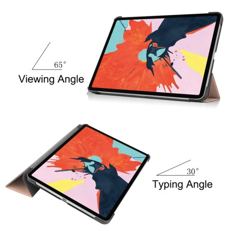 Чехол Custer Texture Three-folding Sleep/Wake-up на iPad Air 10.9 2022/2020 - розовое золото