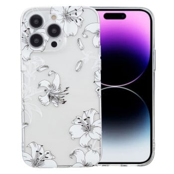 Чехол Colored Drawing Pattern Transparent Series на iPhone 16 Pro Max - Flower