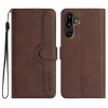 Чехол-книжка в стиле Retro мягкое покрытие Skin Feel серия Amile на Samsung Galaxy F16 5G / M16 5G — коричневый