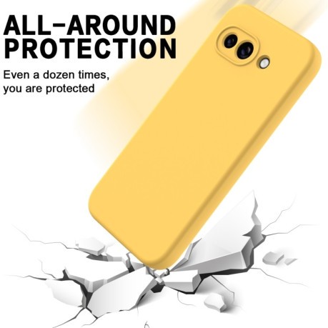 Силиконовый чехол Solid Color Liquid Silicone на Google Pixel 9a - желтый