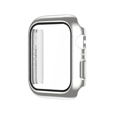Противоударная накладка с защитным стеклом Electroplating Monochrome для Apple Watch Series 6/5/4/SE 44mm - серебристая