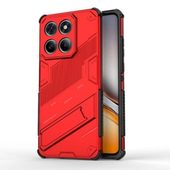 Противоударный чехол Punk Armor с подставкой на Motorola Edge 60 Fusion 5G - красный