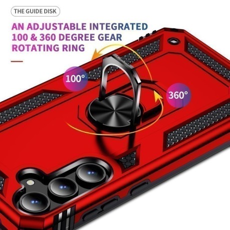 Противоударный чехол HMC 360 Degree Rotating Holder на Samsung Galaxy A35 5G - красный