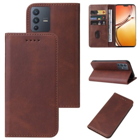 Чохол-книжка Magnetic Closure для Vivo V23 5G - коричневий