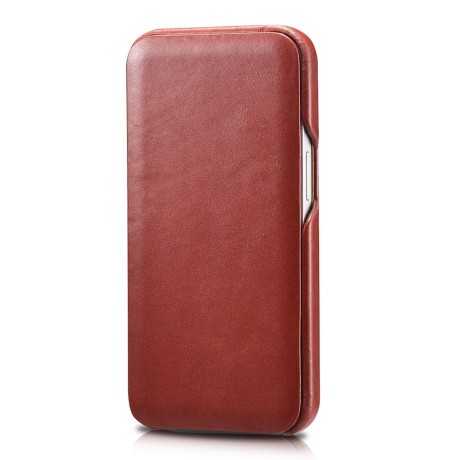 Кожаный чехол-книжка iCarer Curved Edge Vintage для iPhone 14/13 - Red