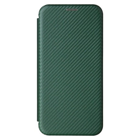 Чехол-книжка Carbon Fiber Texture на Xiaomi Redmi Note 10 Pro / Note 10 Pro Max - зеленый