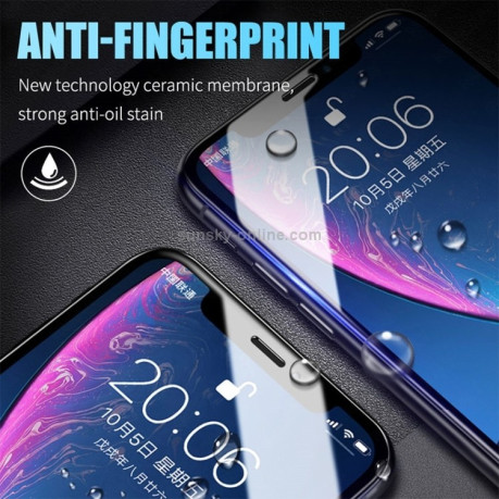 Матовое защитное гибкое стекло 3D Full Glue на iPhone 12 Pro Max - черное