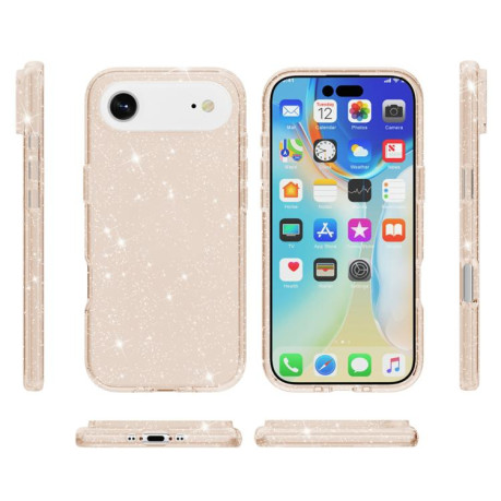 Противоударный чехол Terminator Style Glitter для iPhone 17 - золотой