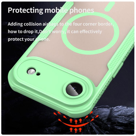 Противоударный чехол Armor Glaze MagSafe Magnetic для iPhone Air - зеленый