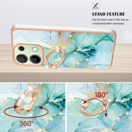 Чехол Electroplating with Ring Holder для Xiaomi Redmi Note 13 4G - Green 003
