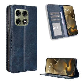 Чохол-книжка Magnetic Buckle Retro Crazy Horse Texture на Motorola Edge 70 Pro 5G — синій