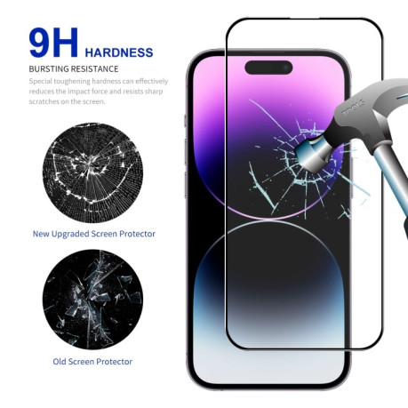 Захисне Скло ENKAY Full Glue High Aluminum-silicon для iPhone 16 Pro - чорне