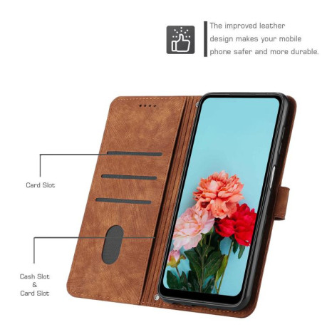 Чохол-книжка Skin Feel Stripe Pattern для Infinix Note 50 4G / 50 Pro 4G - коричневий