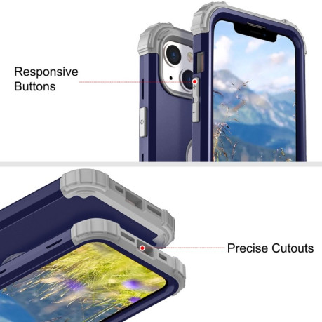 Протиударний Чохол Dropproof 3 in 1 Silicone sleeve для iPhone 14 Plus - синій