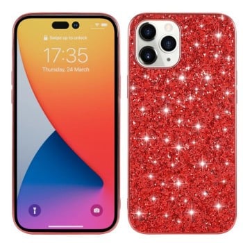 Ударозащитный чехол Glittery Powder на iPhone 14 Pro - красный