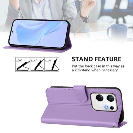 Чехол-книжка Skin Feel Solid Color Leather для Infinix Zero 30 4G - фиолетовый