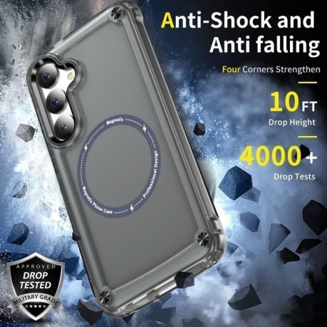 Протиударний чохол Skin Feel TPU + PC MagSafe Magnetic для Samsung Galaxy S25+ 5G - чорний