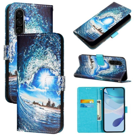 Чохол-книжка Colored Drawing Pattern Plain Weave Leather  для Samsung Galaxy A56 5G - Waves And Sun