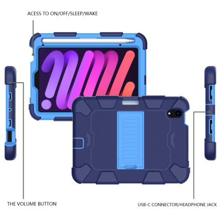 Противоударный чехол Two-Color Robot для iPad mini 6 - синий