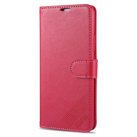 Чехол-книжка AZNS Calf Texture на Xiaomi Mi Note 10 Lite - винно-красный