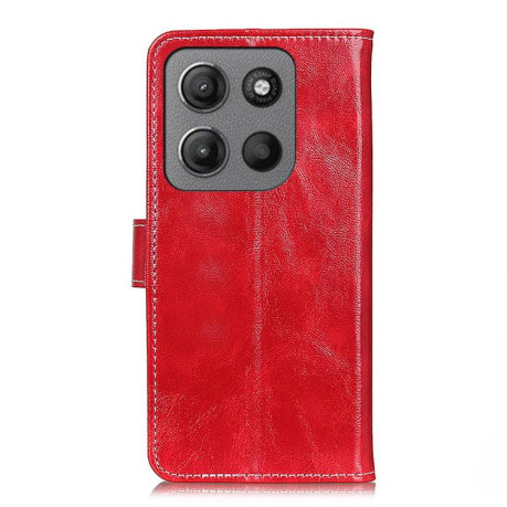 Чохол-книжка Magnetic Retro Crazy Horse Texture на Motorola Moto G15 4G - червоний