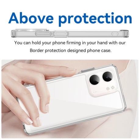 Чехол Colorful Acrylic Series с цветним бампером на OPPO A5x 5G - прозрачный