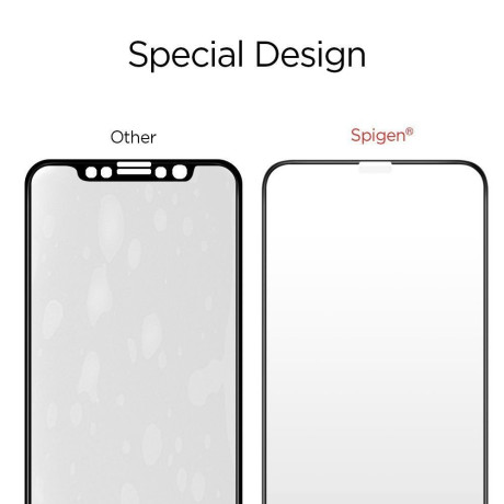 3d каленое защитное стекло Spigen Glass Fc для IPhone 11 Pro/X/Xs Black