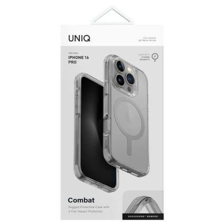 Оригінальний чохол UNIQ Combat Magclick Charging на iPhone 16 Pro - Gray