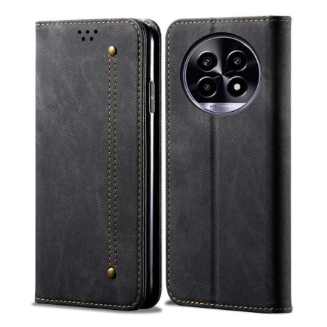 Чехол книжка Denim Texture Casual Style на Realme 13 Pro 5G Global - черный