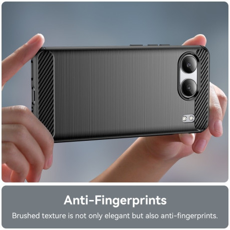 Протиударний чохол Brushed Texture Carbon Fiber на OnePlus Nord 4 - чорний