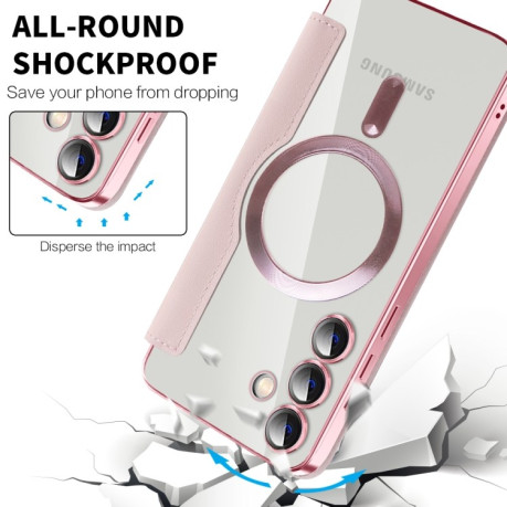 Чохол-книжка Shield MagSafe RFID Anti-theft Leather  для Samsung Galaxy S25+ 5G - рожевий